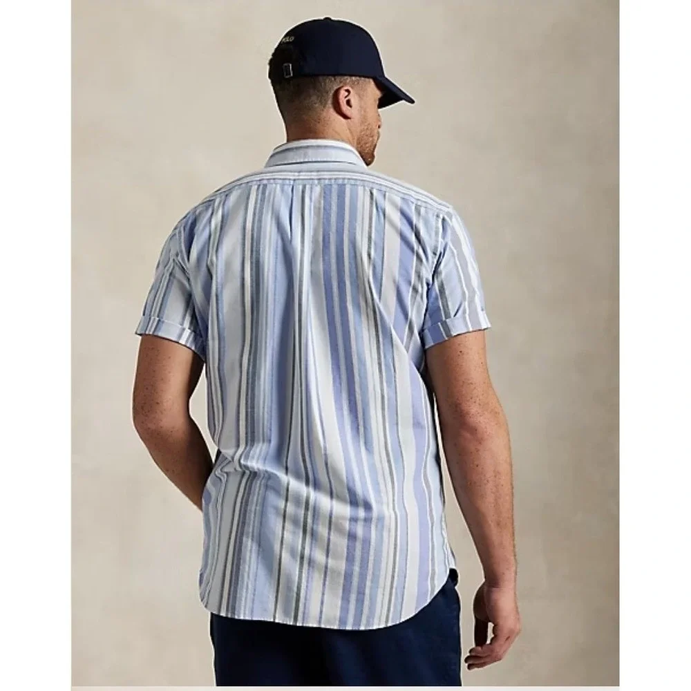 Polo Ralph Lauren Classic Fit Blue Striped Oxford Shirt Men's Size 4XLT NWT